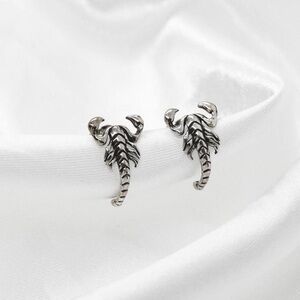 Silver Scorpion Stud Earrings